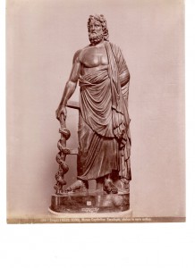 Brogi 16633 ROMA Museo Capitolino Esculapio statua in nero antico